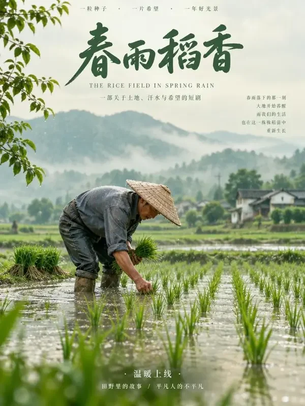 《春雨润田》- 黄豆乡村励志短剧封面 《春雨润田》- 黄豆乡村励志短剧封面